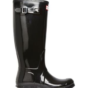 Hunter tall black gloss rain boot